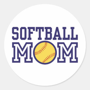 Sticker Rond Maman du softball