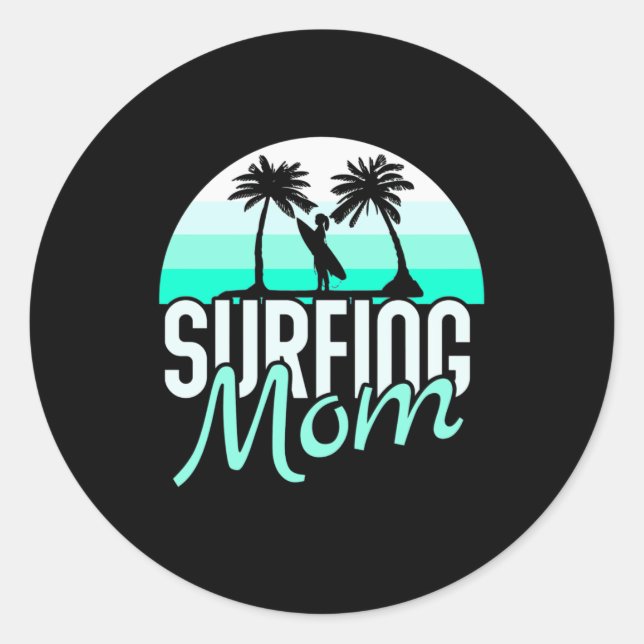 Sticker Rond Maman du surf (Devant)