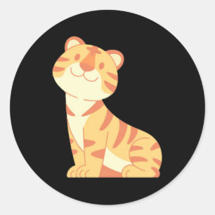 Sticker Rond Maman du Tigre Vintage Amoureux du Tigre Fête des