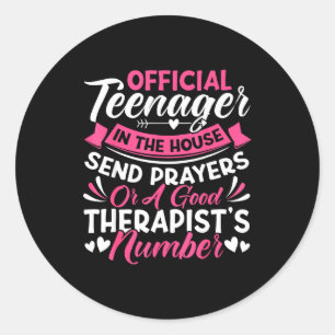 Sticker Rond Maman d'un adolescent maman chrétienne drôle fête 