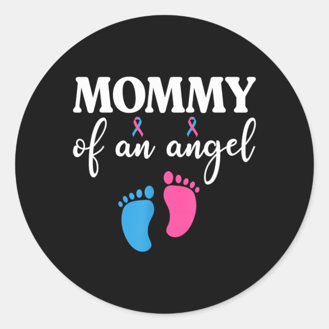 Sticker Rond Maman d'un Ange Souvenir de Perte de Nourrisson (Devant)
