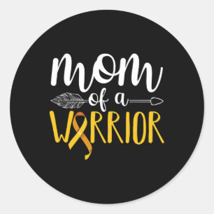 Sticker Rond Maman D'Un Guerrier Cancer De L'Enfance Leucémie