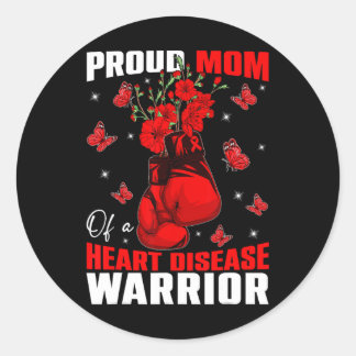 Sticker Rond Maman D'Un Guerrier Du Coeur Boîte De Sensibilisat