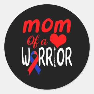Sticker Rond Maman D'Un Guerrier Du Coeur Sensibilisation À L'A