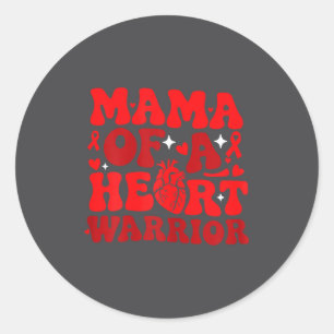 Sticker Rond Maman d'un guerrier du cœur sensibilisation aux ma