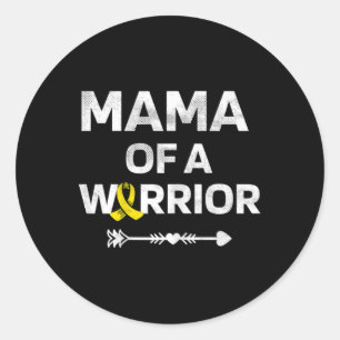 Sticker Rond Maman D'Un Guerrier Sensibilise À La Maladie D'Enf
