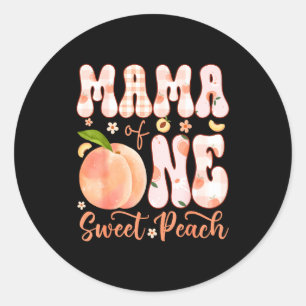 Sticker Rond Maman d'une douce pêche fille fête d'anniversaire 