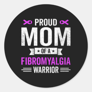 Sticker Rond Maman D'Une Fibromyalgie Guerrier Survivor Sensibi
