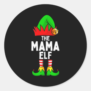 Sticker Rond Maman Elfe Noël en famille assortis Femmes 