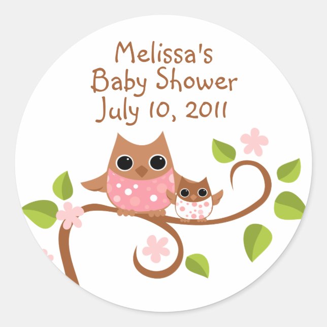 Sticker Rond Maman et Chouettes pour bébés (Devant)