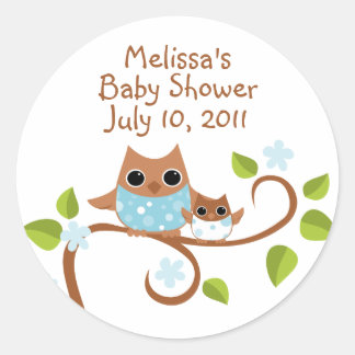 Sticker Rond Maman et Chouettes pour bébés