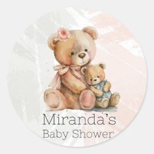 Sticker Rond Maman et moi Teddy Bear Baby shower