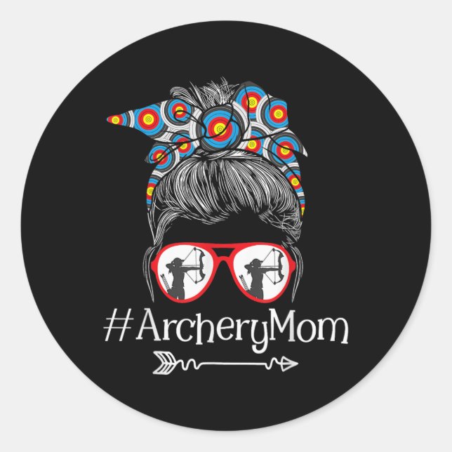 Sticker Rond Maman - Fête des mères Archer Bowman Bows (Devant)