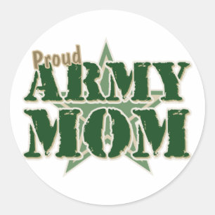 Sticker Rond Maman fière d'armée