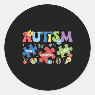 Sticker Rond Maman fière de l'autisme Couleur de sensibilisatio