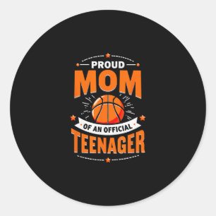 Sticker Rond Maman fière d'un adolescent officiel pour son 13èm