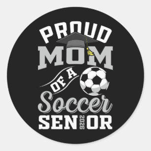 Sticker Rond Maman fière d'un senior de soccer Cl de la promoti