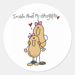 Sticker Rond Maman - Folle de ma fille T-shirts et Cadeaux