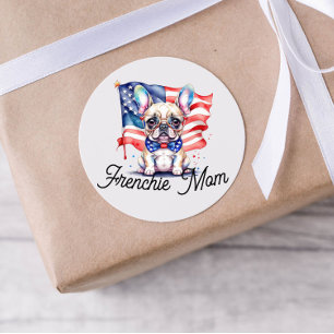 Sticker Rond Maman frenchie bouledogue français patriotique