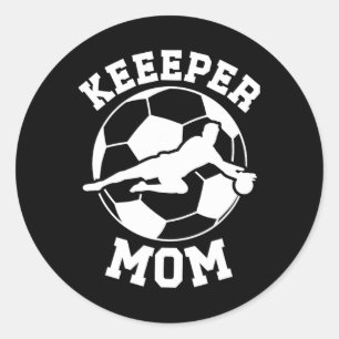Sticker Rond Maman Gardien de Foot d'une Gardienne de But Mère