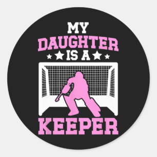 Sticker Rond Maman Gardien de Hockey sur Gazon D'un Gardien de