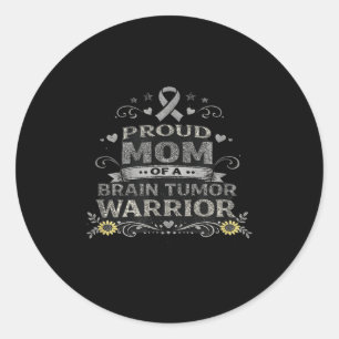 Sticker Rond Maman guerrière de la sensibilisation aux tumeurs 