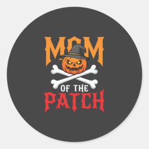 Sticker Rond Maman Halloween de Patch Pumpkin Sorcière