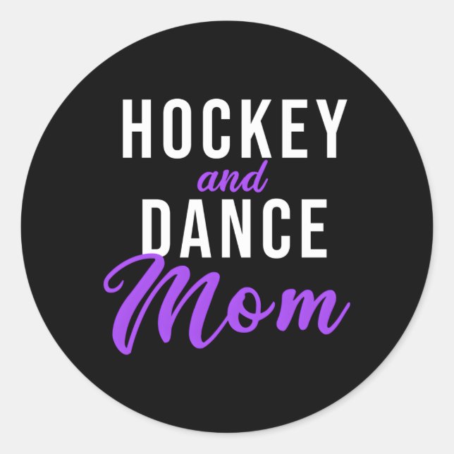 Sticker Rond Maman Hockey Et Danse (Devant)