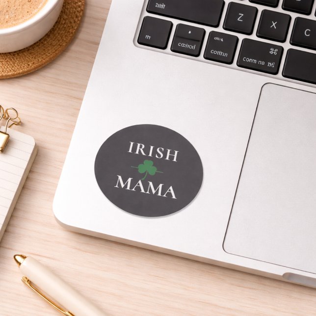 Sticker Rond Maman irlandaise Shamrock  (Créateur téléchargé)