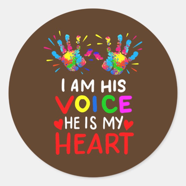 Sticker Rond Maman Mama Autistique Sensibilisation sur l'autism (Devant)