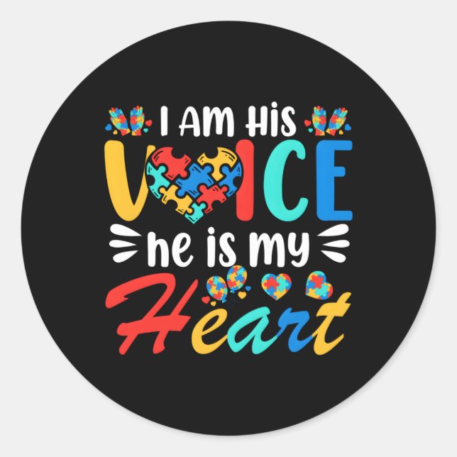 Sticker Rond Maman Mama Autistique Sensibilisation sur l'autism (Devant)