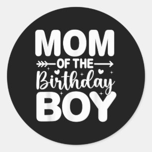 Sticker Rond Maman Maman De L'Anniversaire Garçon Famille Enfan