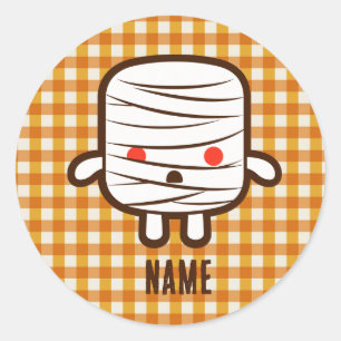 Sticker Rond Maman marshmallow Halloween mignonne