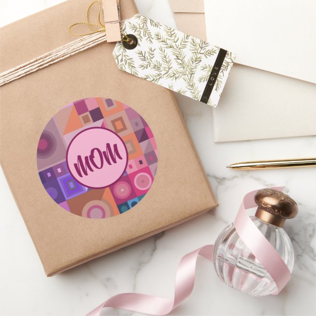 STICKER ROND MAMAN, MÈRE, FEMMES, ANNIVERSAIRE, CADEAU  ARGENT  (Cadeaux)