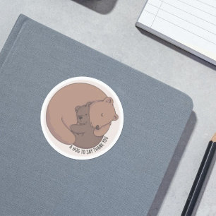 Sticker Rond Maman Ours Accrocher Bébé Ours Cub