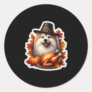 Sticker Rond Maman Papa Propriétaire de chien finnois Lapphund