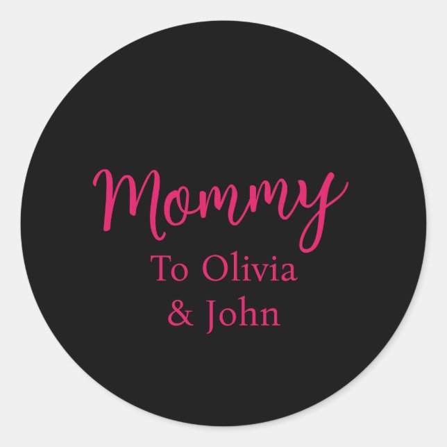 Sticker Rond Maman personnalisée (Devant)