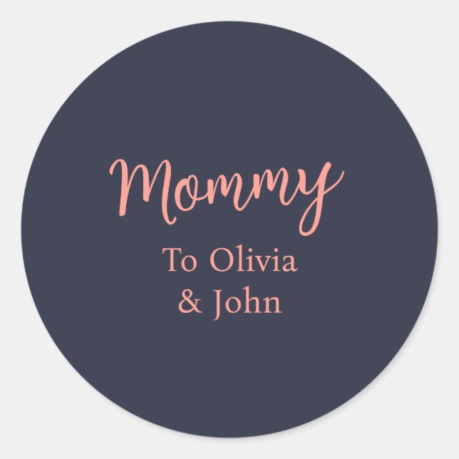 Sticker Rond Maman personnalisée (Devant)