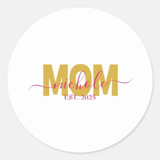 STICKER ROND MAMAN PERSONNALISÉE BIENTÔT (Devant)
