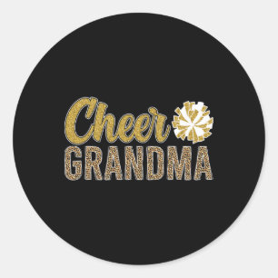 Sticker Rond Maman pom-pom girl d'une grand-mère meneuse de cla