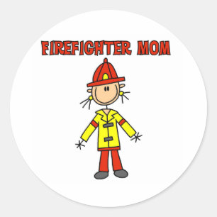 Sticker Rond Maman pompier