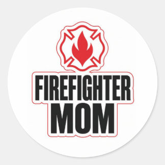 Sticker Rond Maman pompier fière