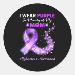 Sticker Rond Maman porte du violet en mémoire de la maladie d'A