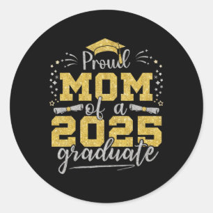 Sticker Rond Maman Senior 2025 Fier Maman D'Un Cl De 2025 Diplô