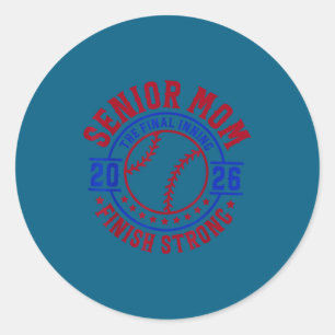 Sticker Rond Maman senior de baseball 2026 la dernière manche h