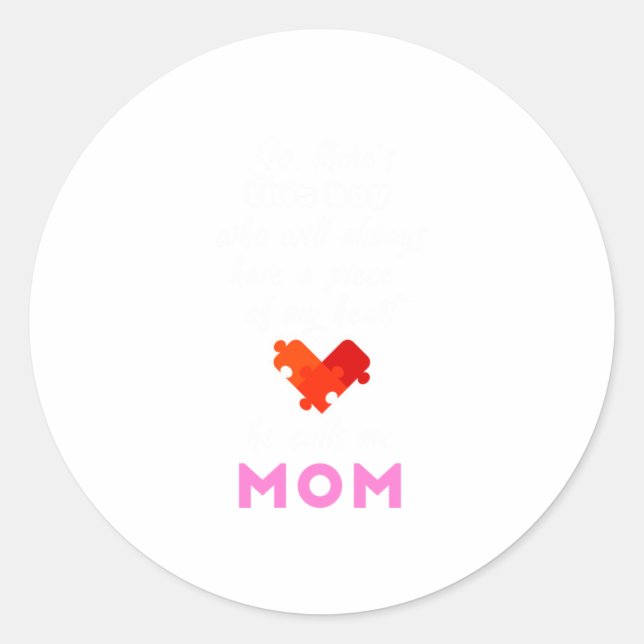 Sticker Rond Maman Sensibilisation sur l'autisme Jour Cool Mère (Devant)
