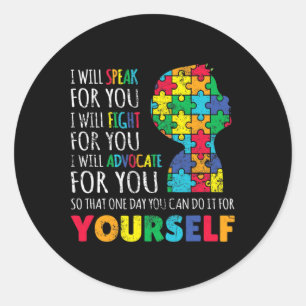 Sticker Rond Maman Soutien Sensibilisation sur l'autisme Autist