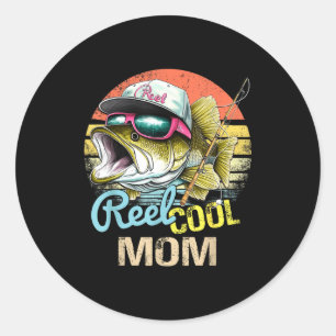 Sticker Rond Maman vraiment cool citations drôles de pêche pour
