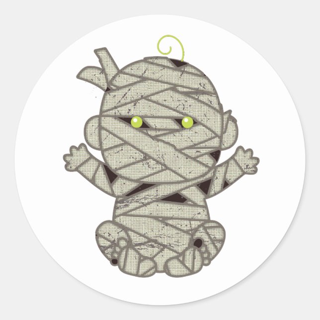 Sticker Rond Maman yeux bébé vert ID683 (Devant)