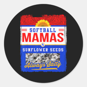 Sticker Rond Mamans De Softball Et Graines De Tournesol Toujour